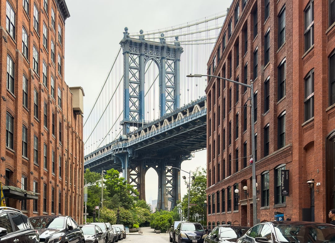 DUMBO, trendiges Quartier zwischen unterhalb der Brooklyn Bridge und der Manhattan Bridge