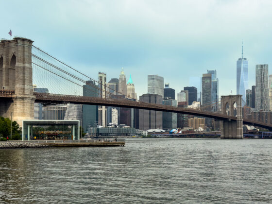 New York Skyline von der Brooklyn Bridge aus
